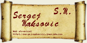 Sergej Maksović vizit kartica